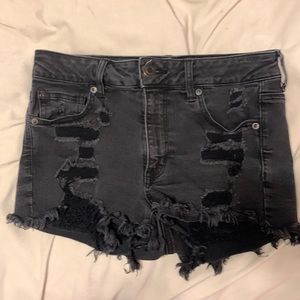 All black high waisted American eagle shorts